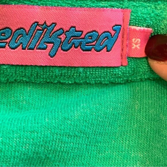 Edikted Green Terry Cloth Button Down Top Size Extra Small - Picture 5 of 10